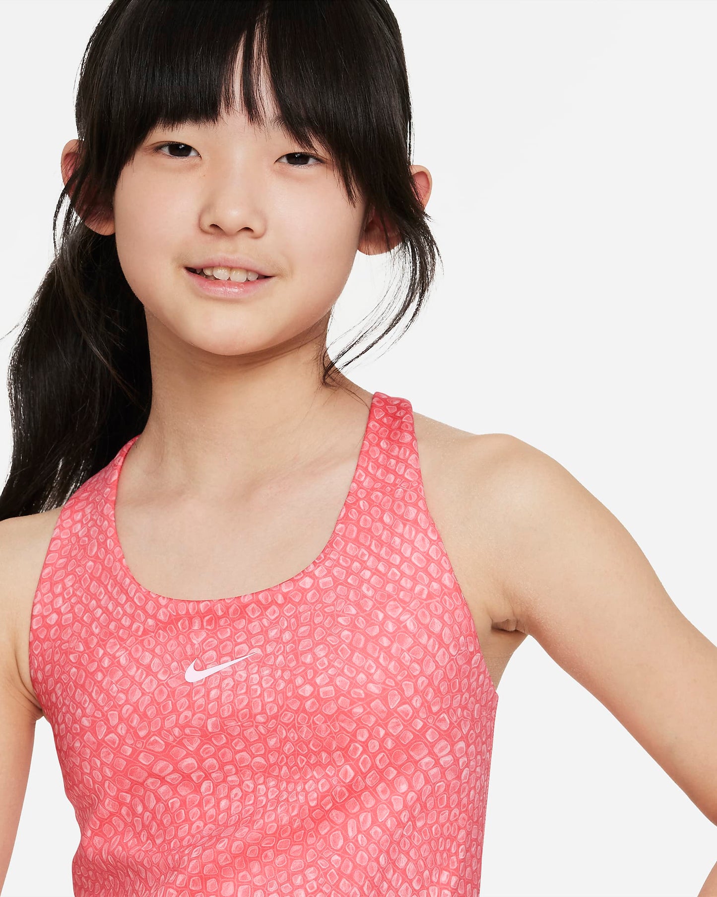 Nike Swoosh Older Girls' Tank Sports Bra | Sea Coral