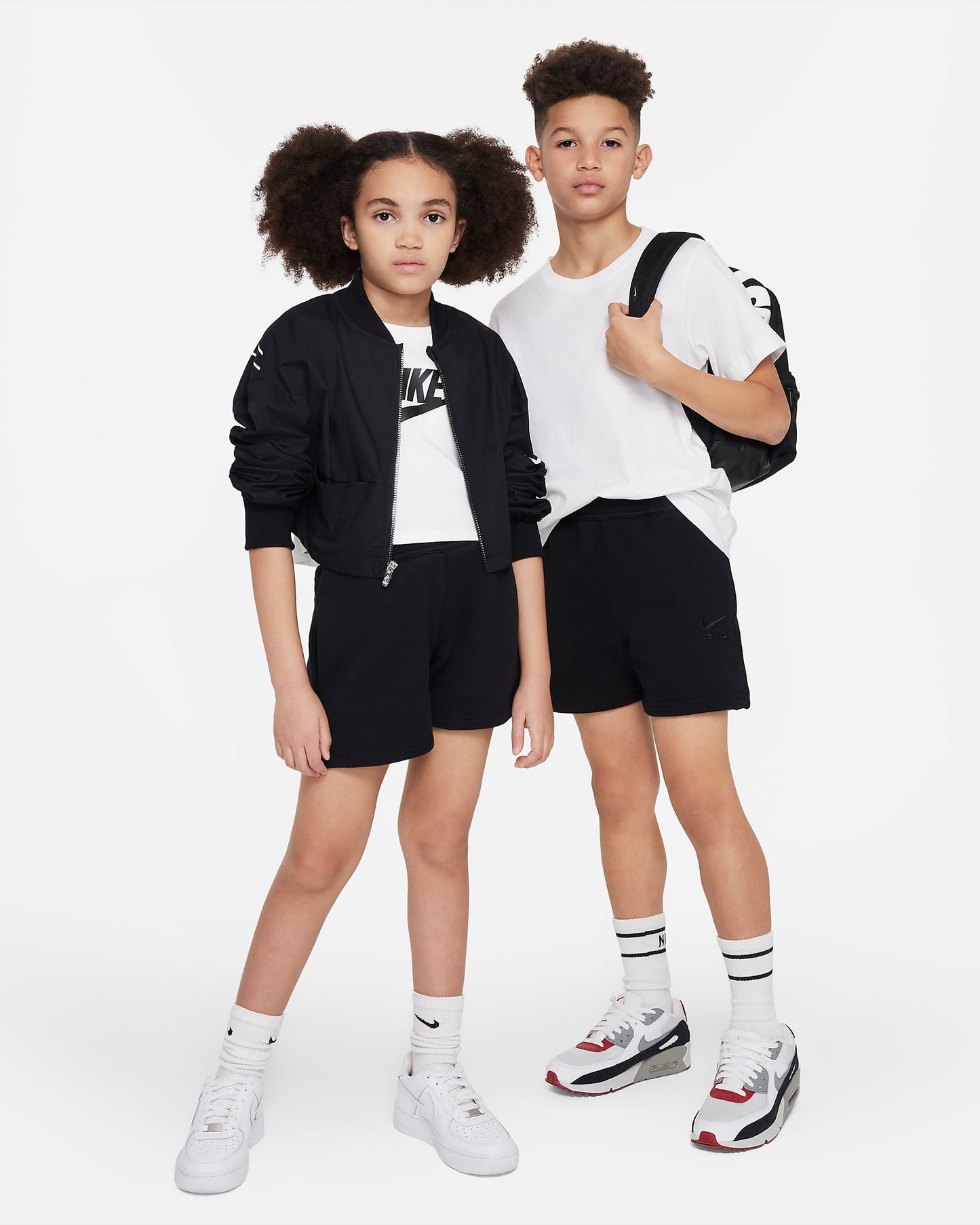 Nike Air Older Kids' French Terry Shorts | Black