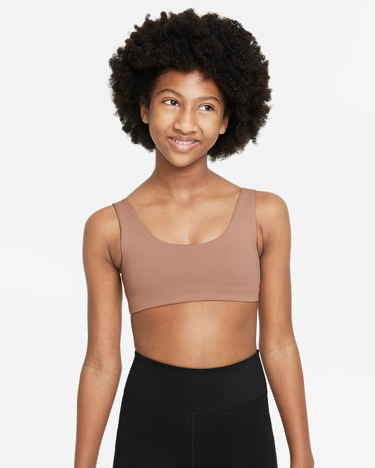 Nike Dri-FIT Alate All U Older Girls' Sports Bra | Desert Dust