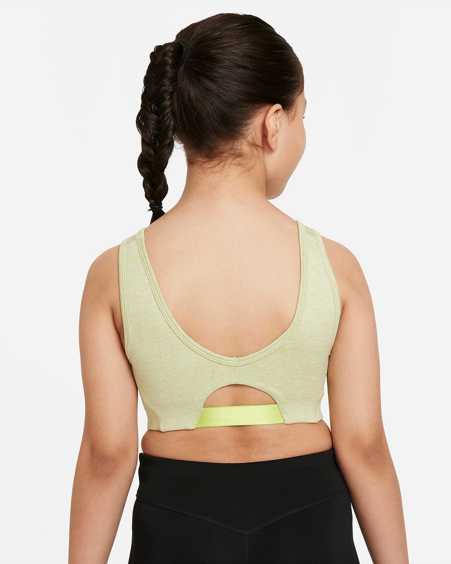 Nike Dri-FIT Swoosh Luxe Older Girls' Sports Bra | Olive Aura