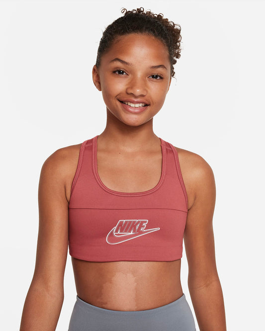 Nike Dri-FIT Swoosh Older Girls' Sports Bra | Canyon Rust