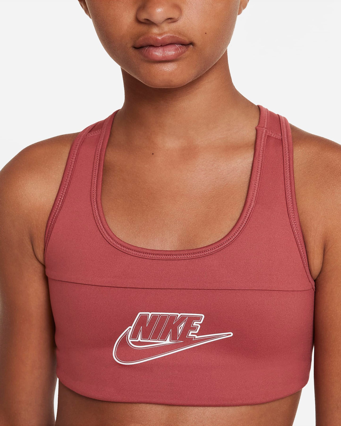 Nike Dri-FIT Swoosh Older Girls' Sports Bra | Canyon Rust