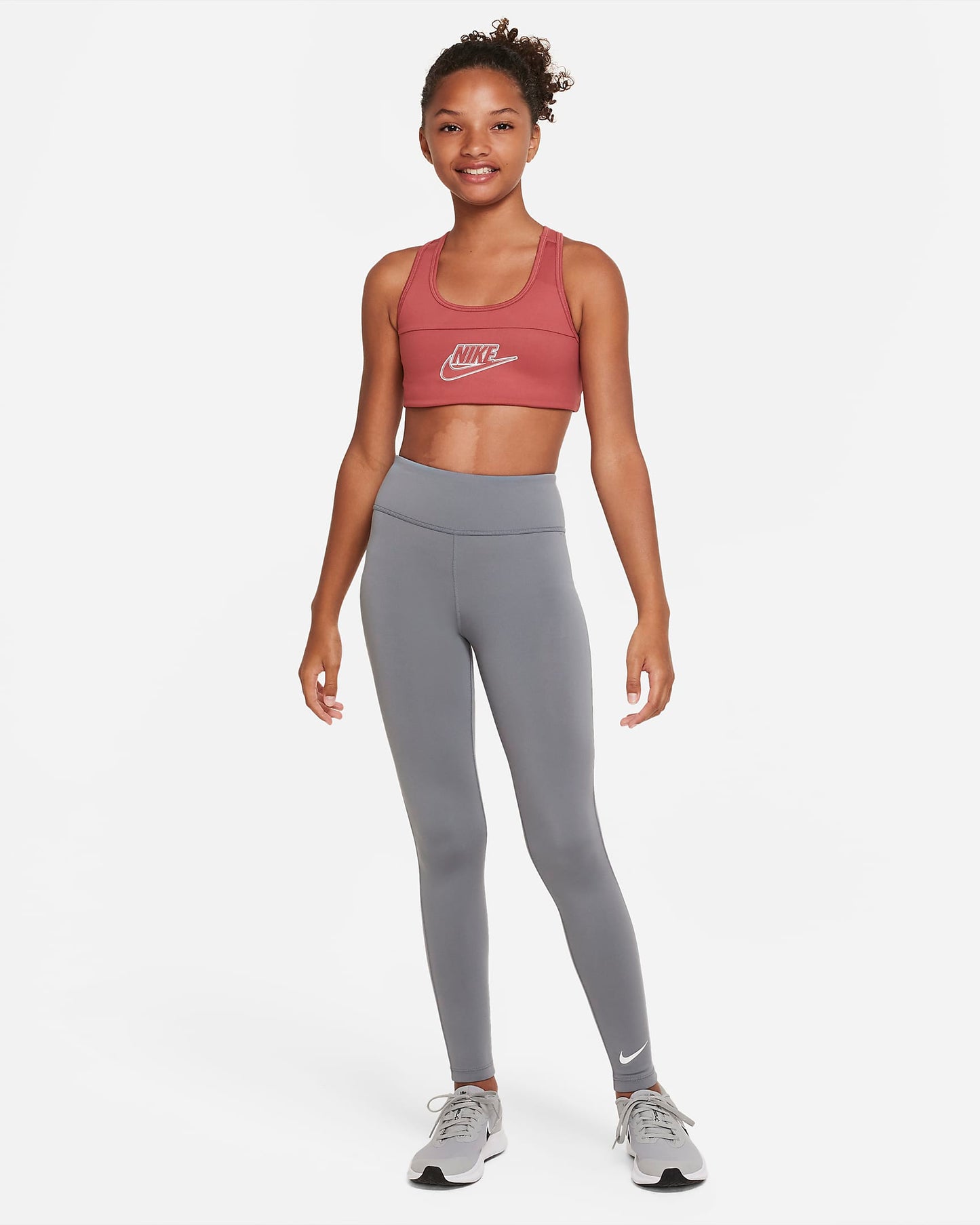 Nike Dri-FIT Swoosh Older Girls' Sports Bra | Canyon Rust