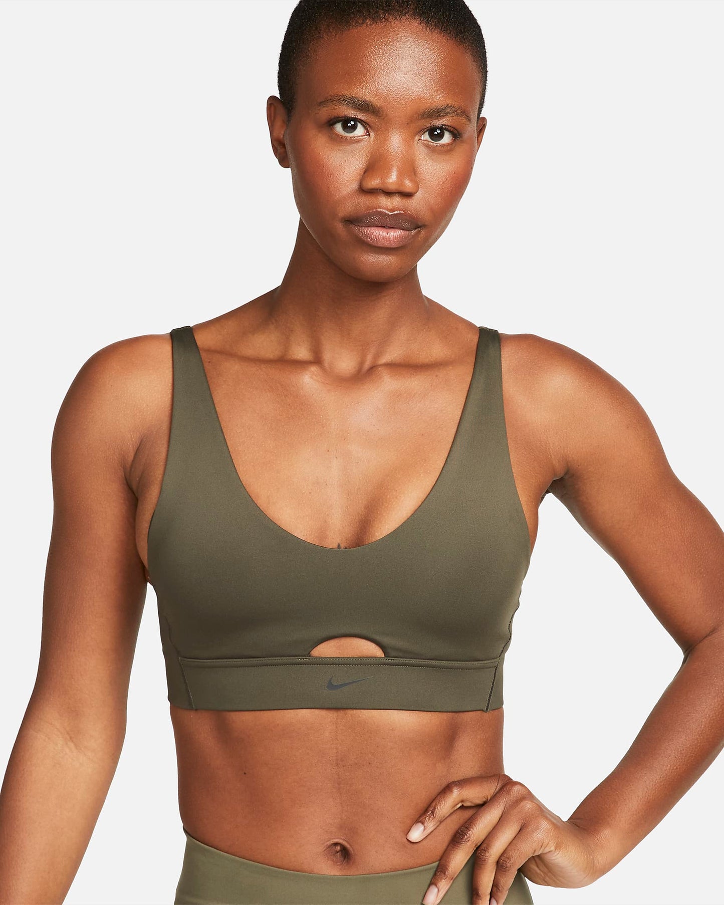 Nike Indy Plunge Cut-Out | Cargo Khaki