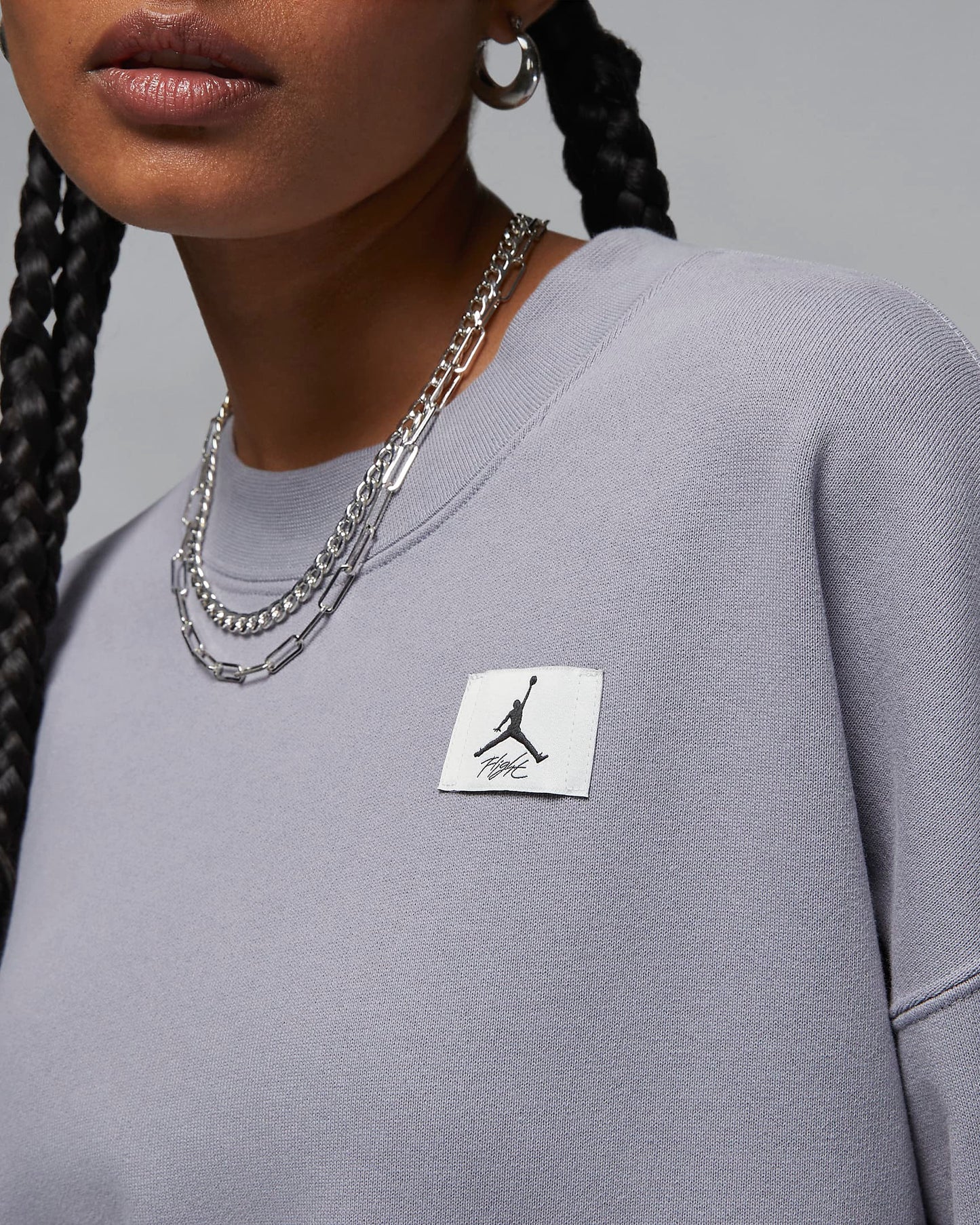 Jordan Flight Women's Fleece Crew | Cement Grey