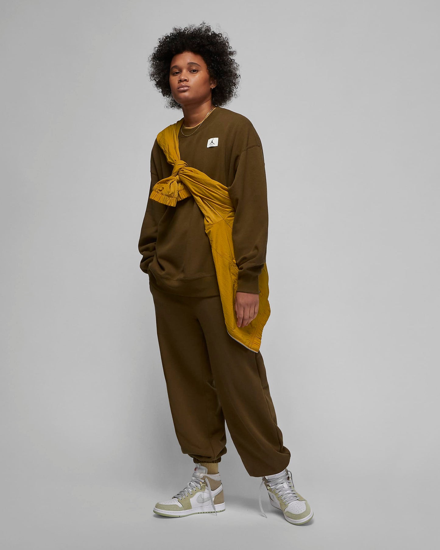 Jordan Flight Women's Fleece Crew | Light Olive