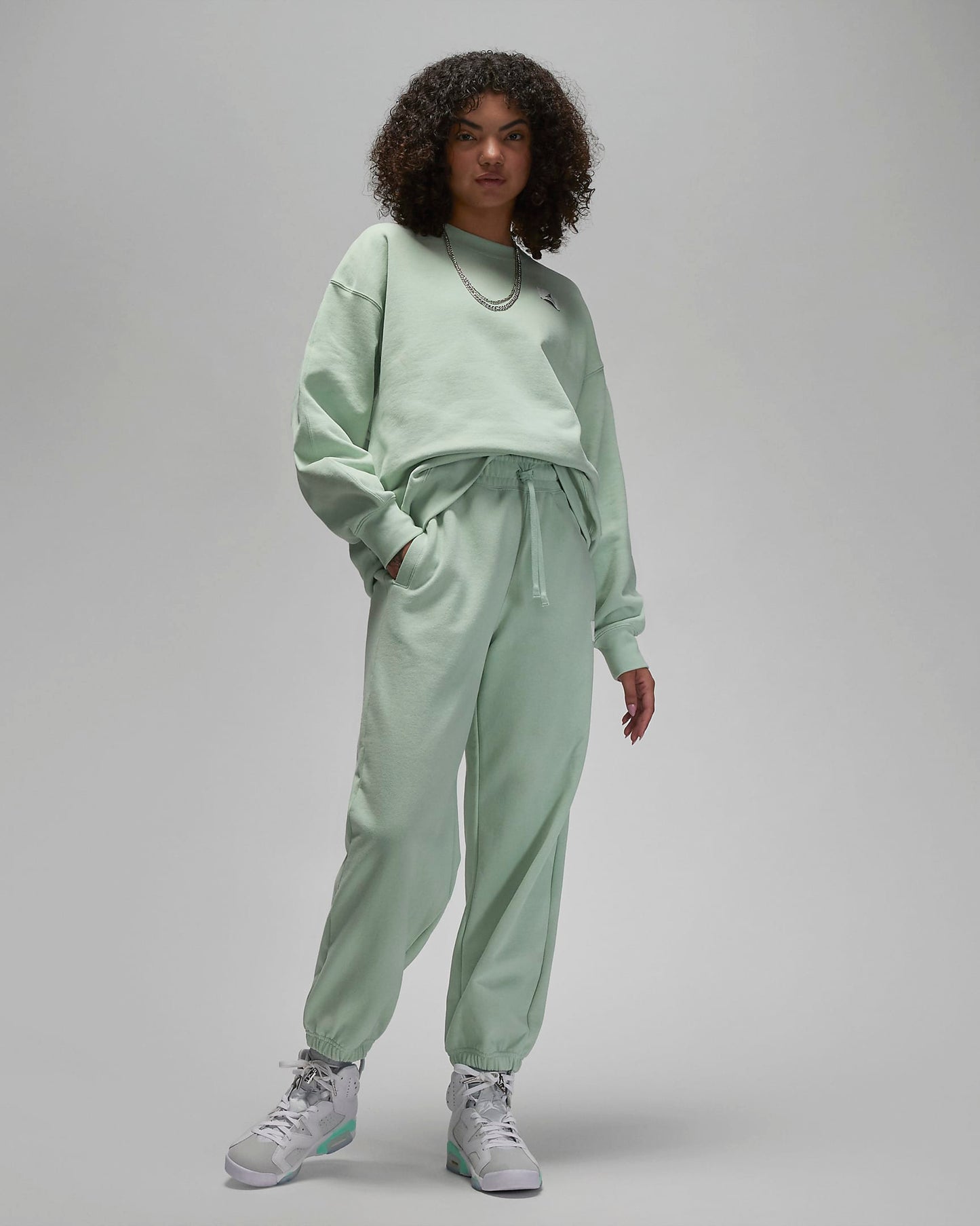 Jordan Flight Women's Fleece Crew | Pistachio Frost