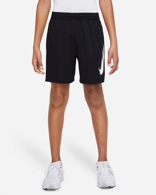 Nike Multi Older Boys' Dri-FIT Graphic Training Shorts | Black