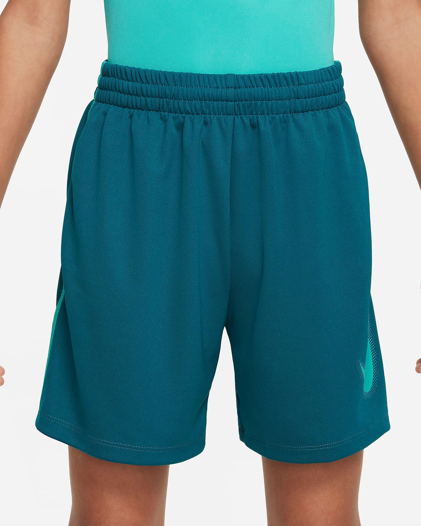 Nike Multi Older Boys' Dri-FIT Graphic Training Shorts | Geode Teal