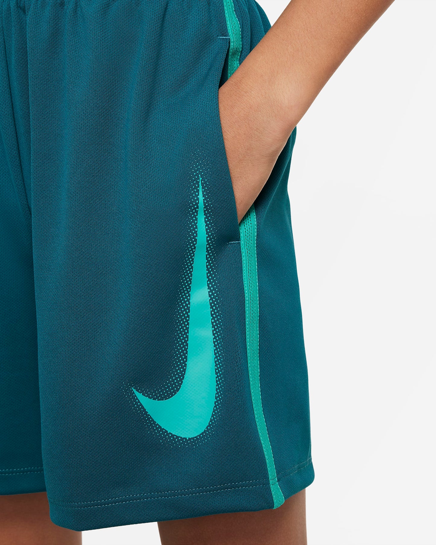 Nike Multi Older Boys' Dri-FIT Graphic Training Shorts | Geode Teal