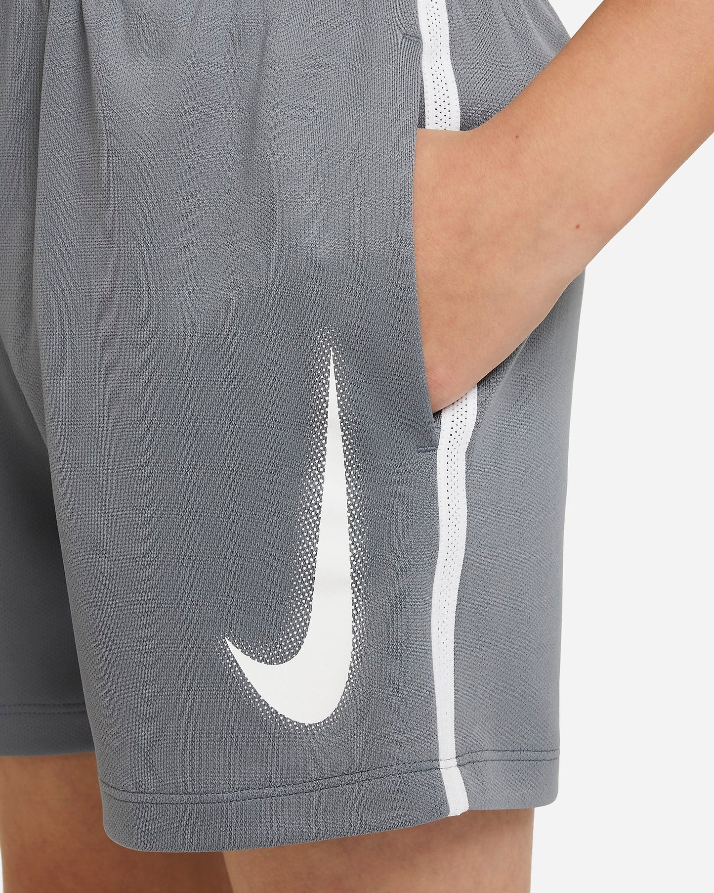 Nike Multi Older Boys' Dri-FIT Graphic Training Shorts | Smoke Grey