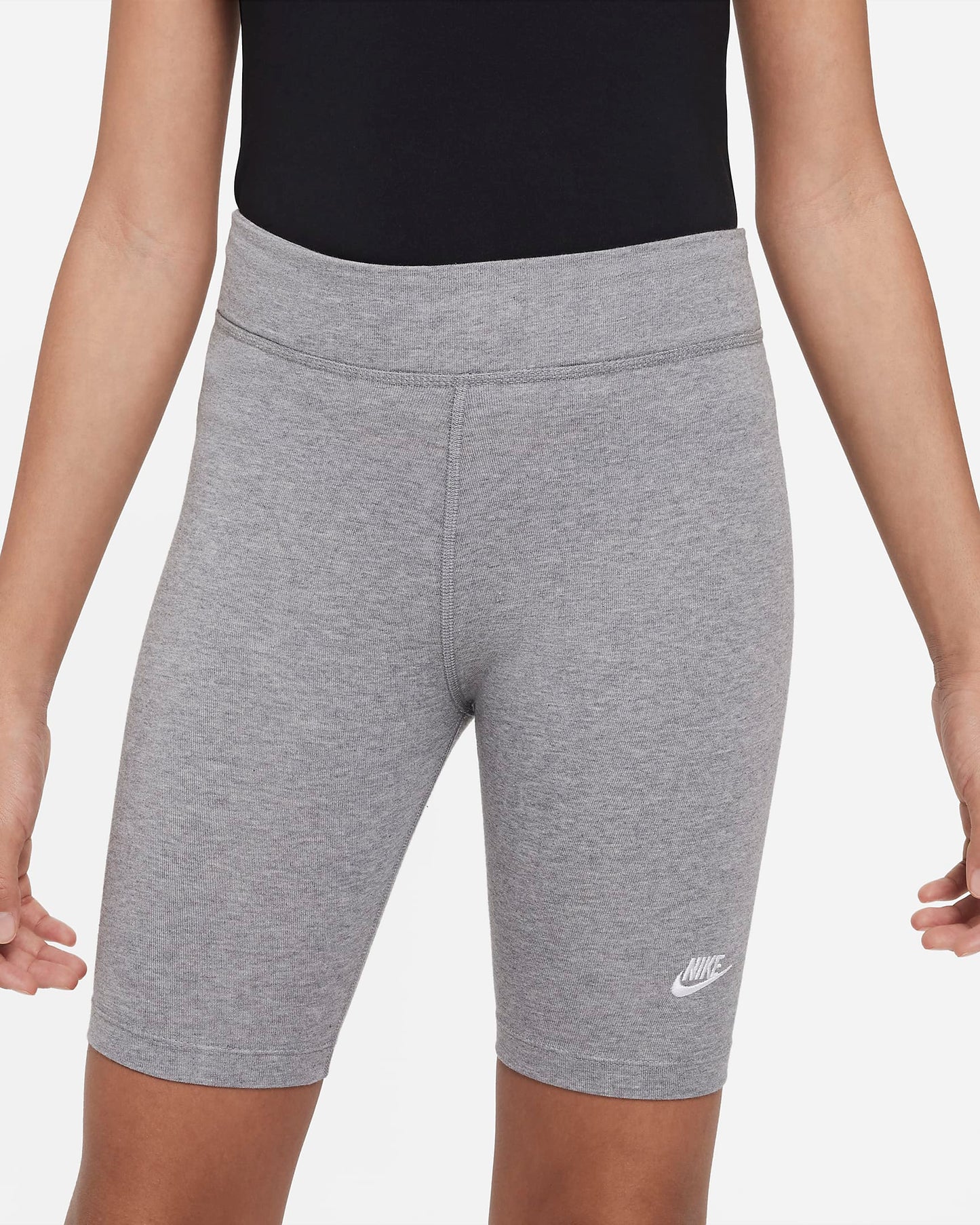 Nike Older Girls' 18cm Biker Shorts | Carbon Heather