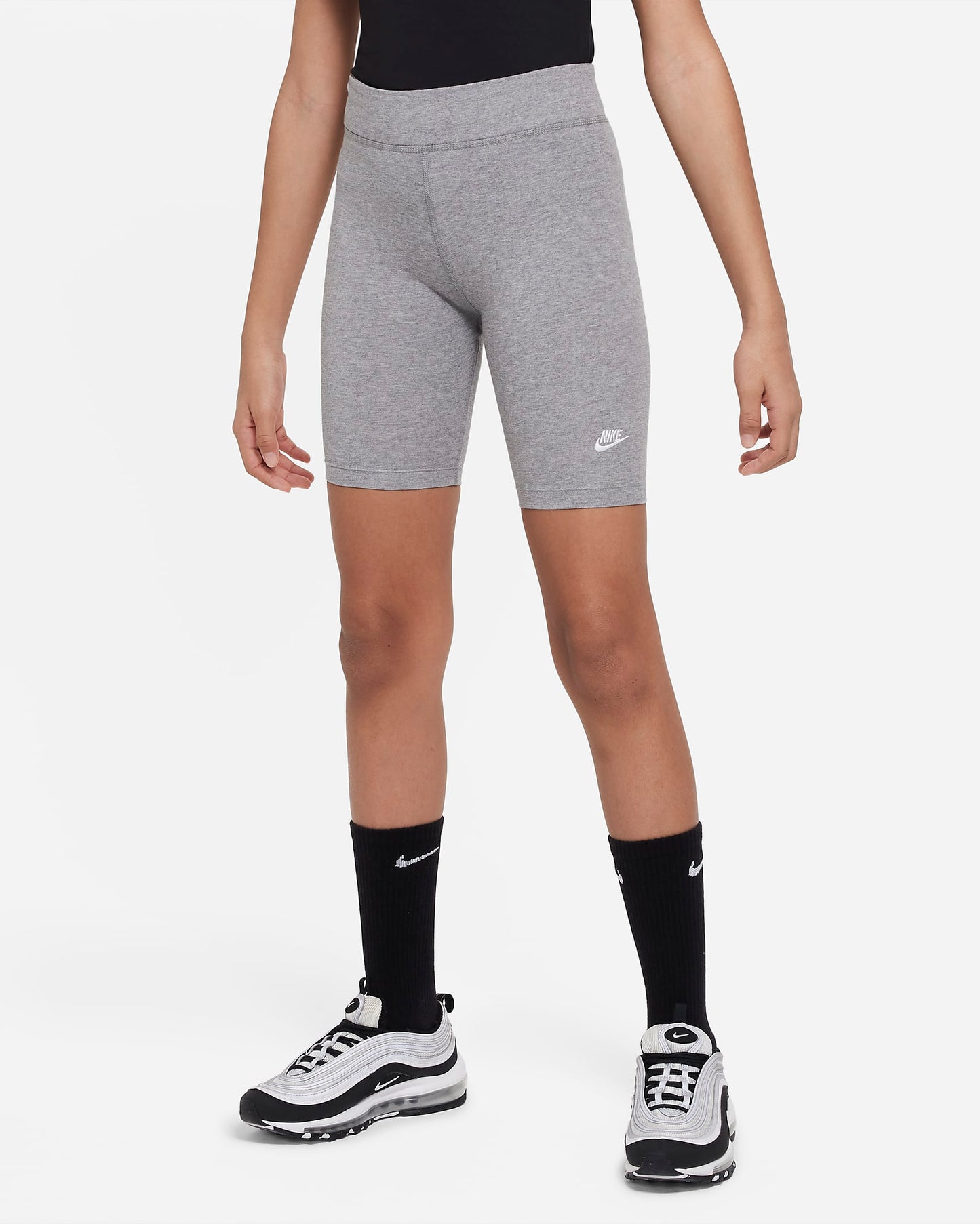 Nike Older Girls' 18cm Biker Shorts | Carbon Heather