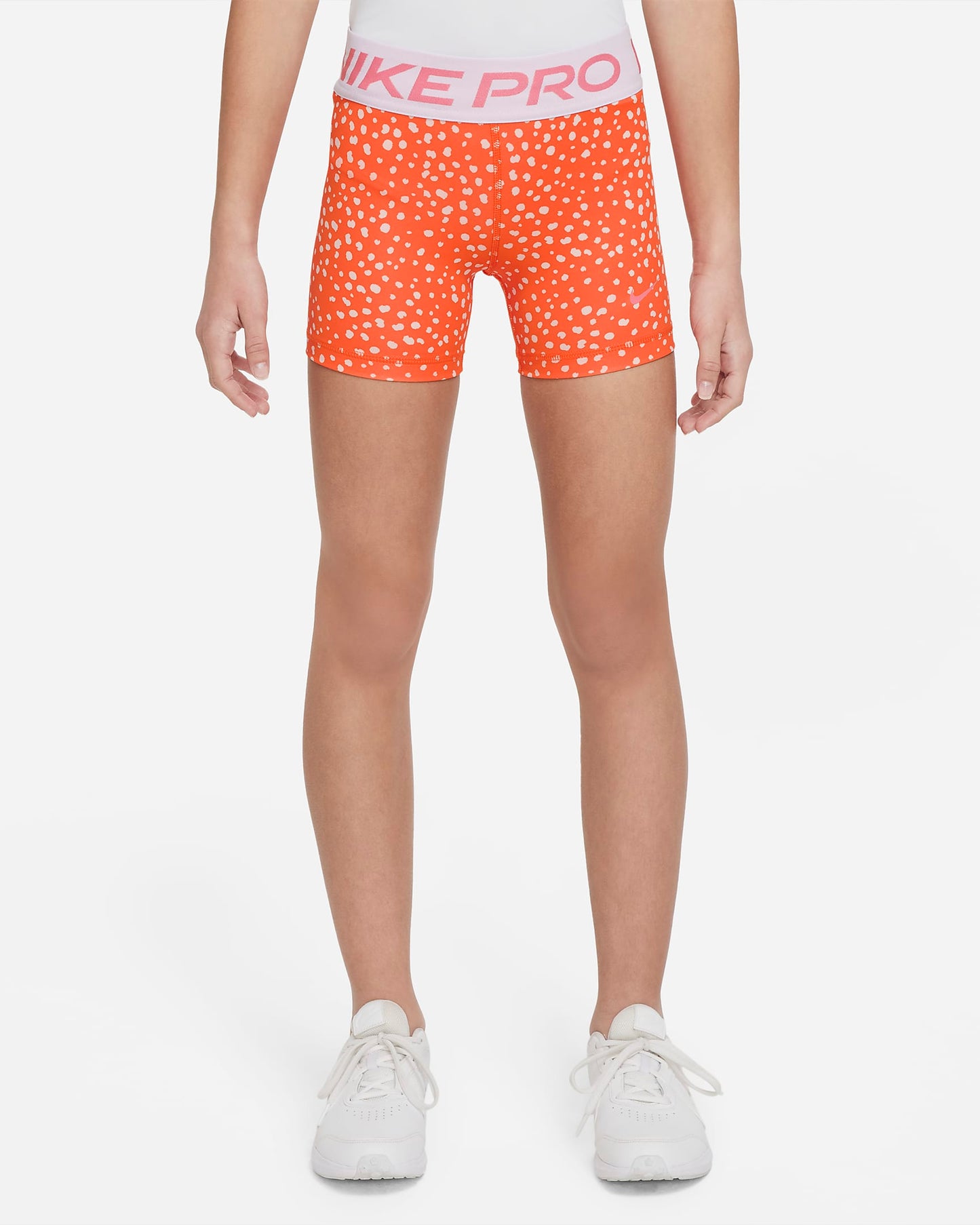 Nike Pro Dri-FIT Older Girls' 8cm Shorts | Rush Orange