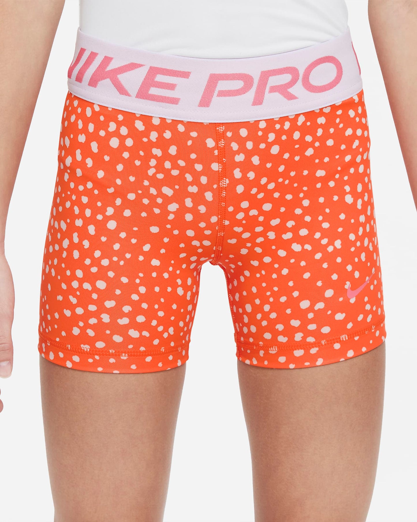 Nike Pro Dri-FIT Older Girls' 8cm Shorts | Rush Orange