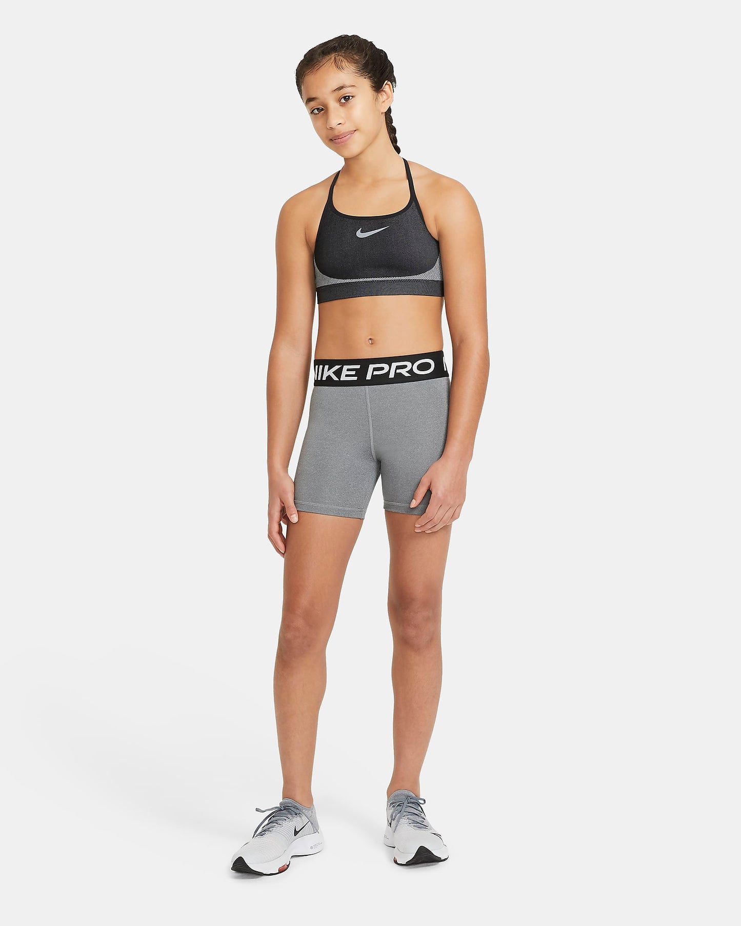 Nike Pro Older Girls' 10cm Shorts | Carbon Heather