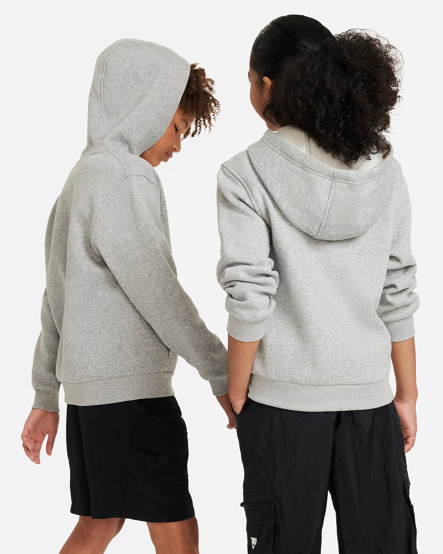 Nike Sportswear Club Fleece Older Kids' Full-Zip Hoodie | Dark Grey Heather