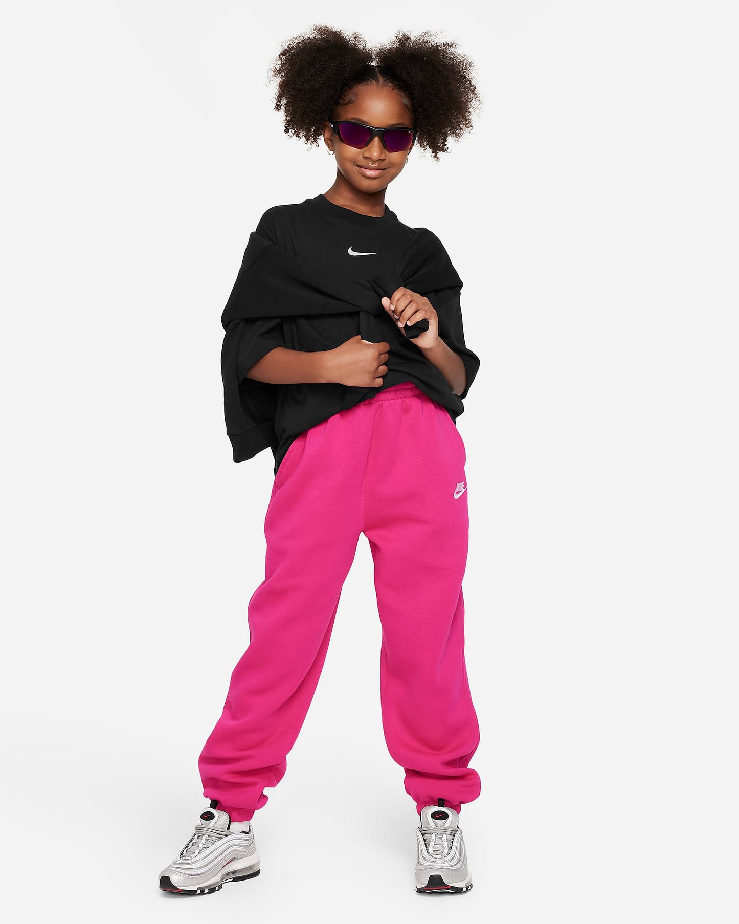 Nike Sportswear Club Fleece Older Girls' Loose Trousers | Fireberry