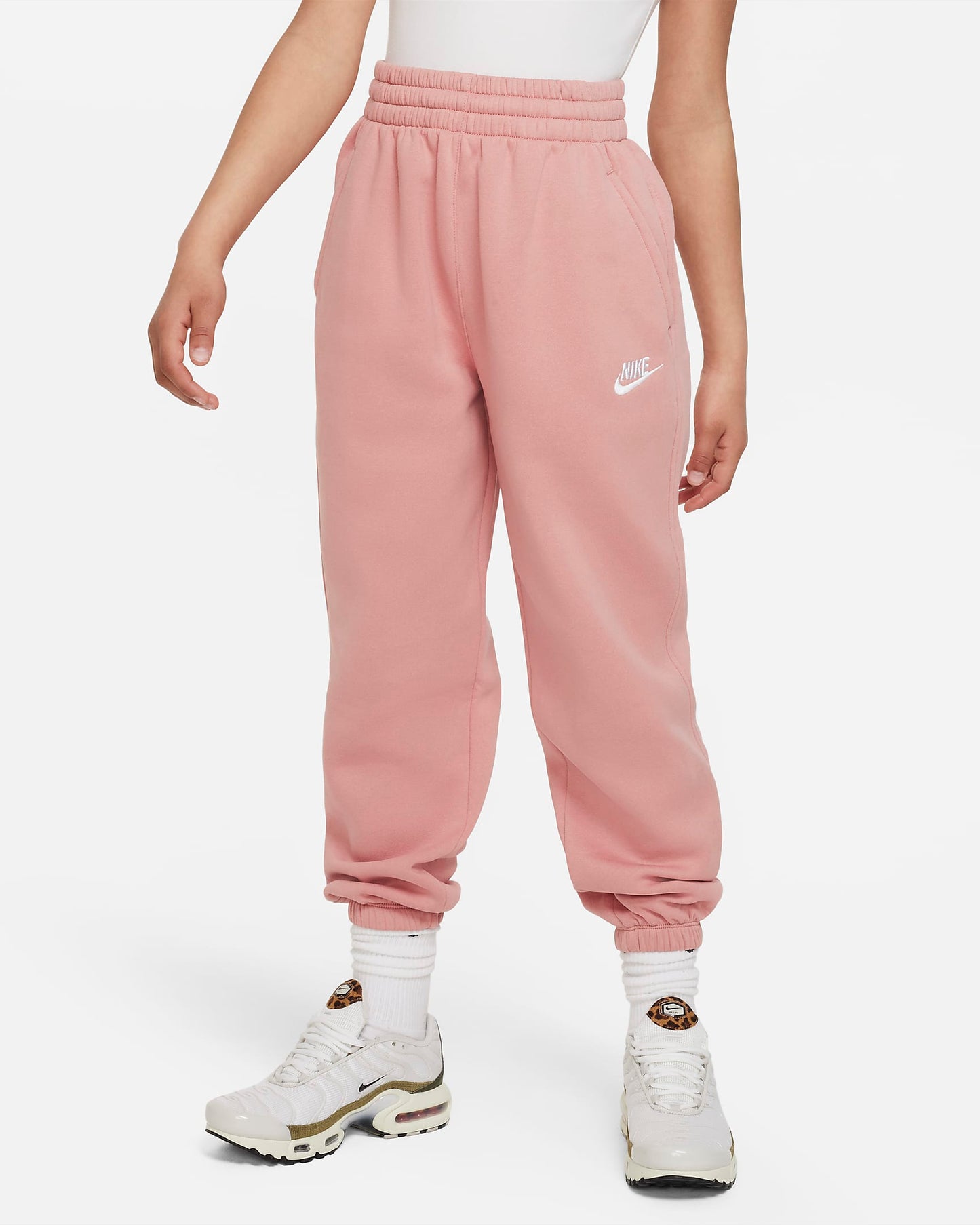 Nike Sportswear Club Fleece Older Girls' Loose Trousers | Red Stardust