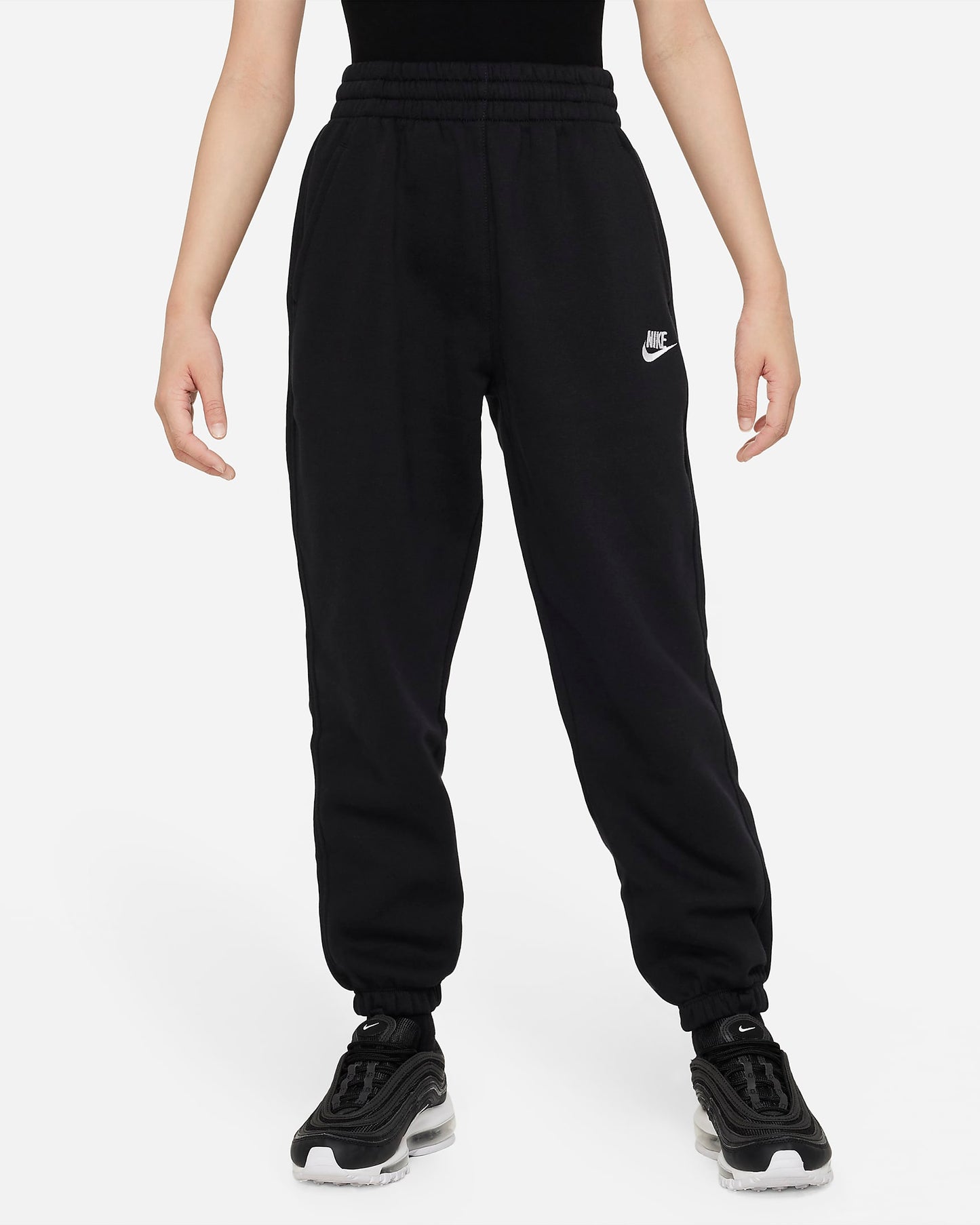 Nike Sportswear Club Fleece Older Girls' Loose Trousers | Black