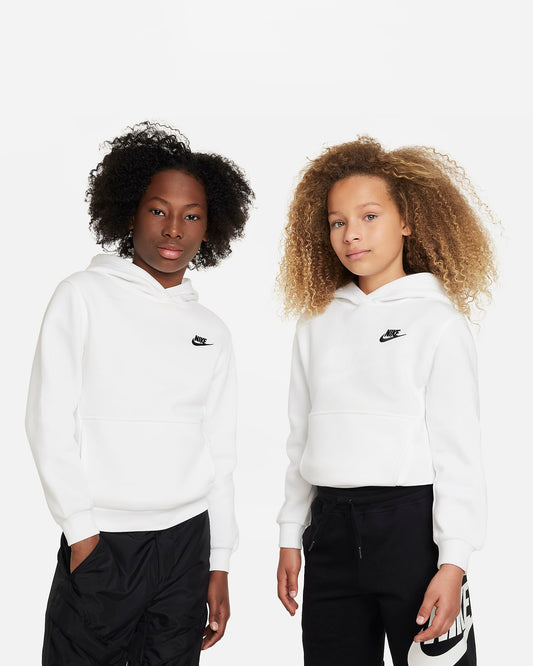 Nike Sportswear Club Fleece Older Kids' Pullover Hoodie | White