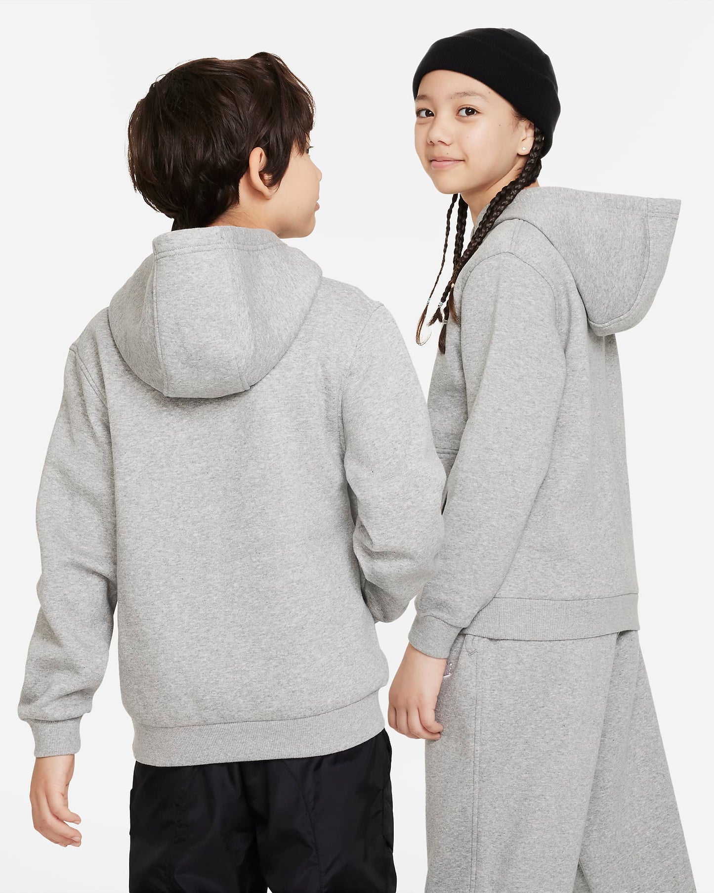 Nike Sportswear Club Fleece Older Kids' Pullover Hoodie | Dark Grey Heather