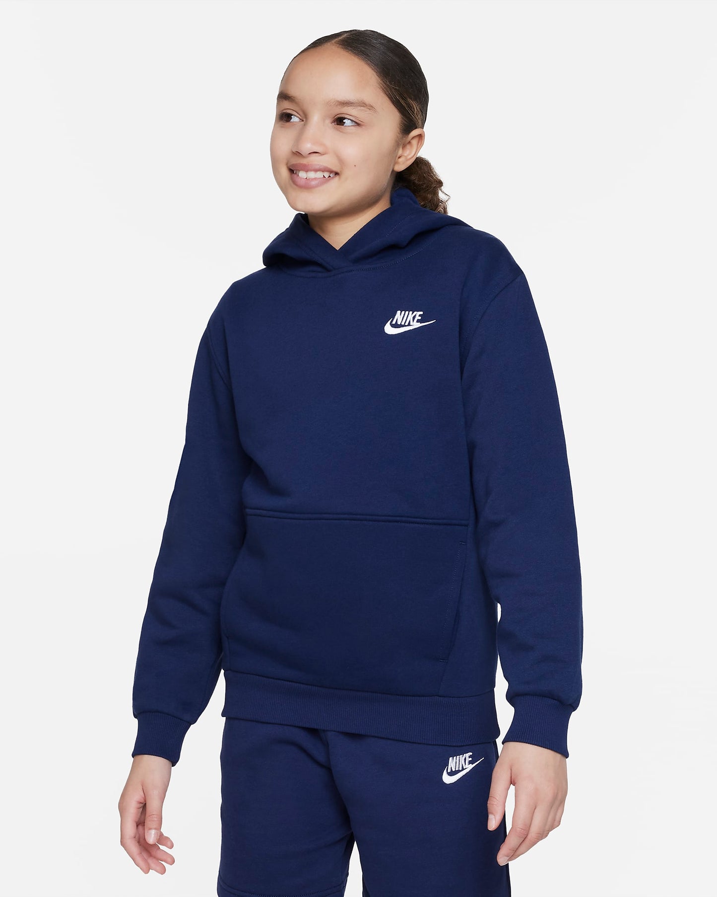 Nike Sportswear Club Fleece Older Kids' Pullover Hoodie | Midnight Navy