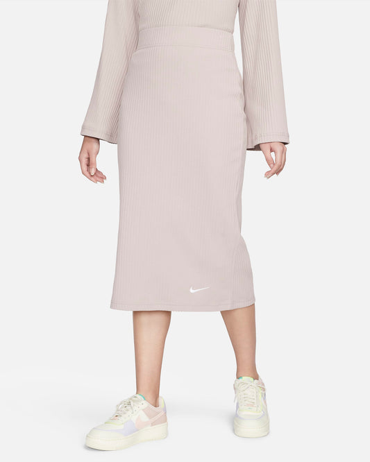 Nike Sportswear Women's High-Waisted Ribbed Jersey Skirt | Diffused Taupe