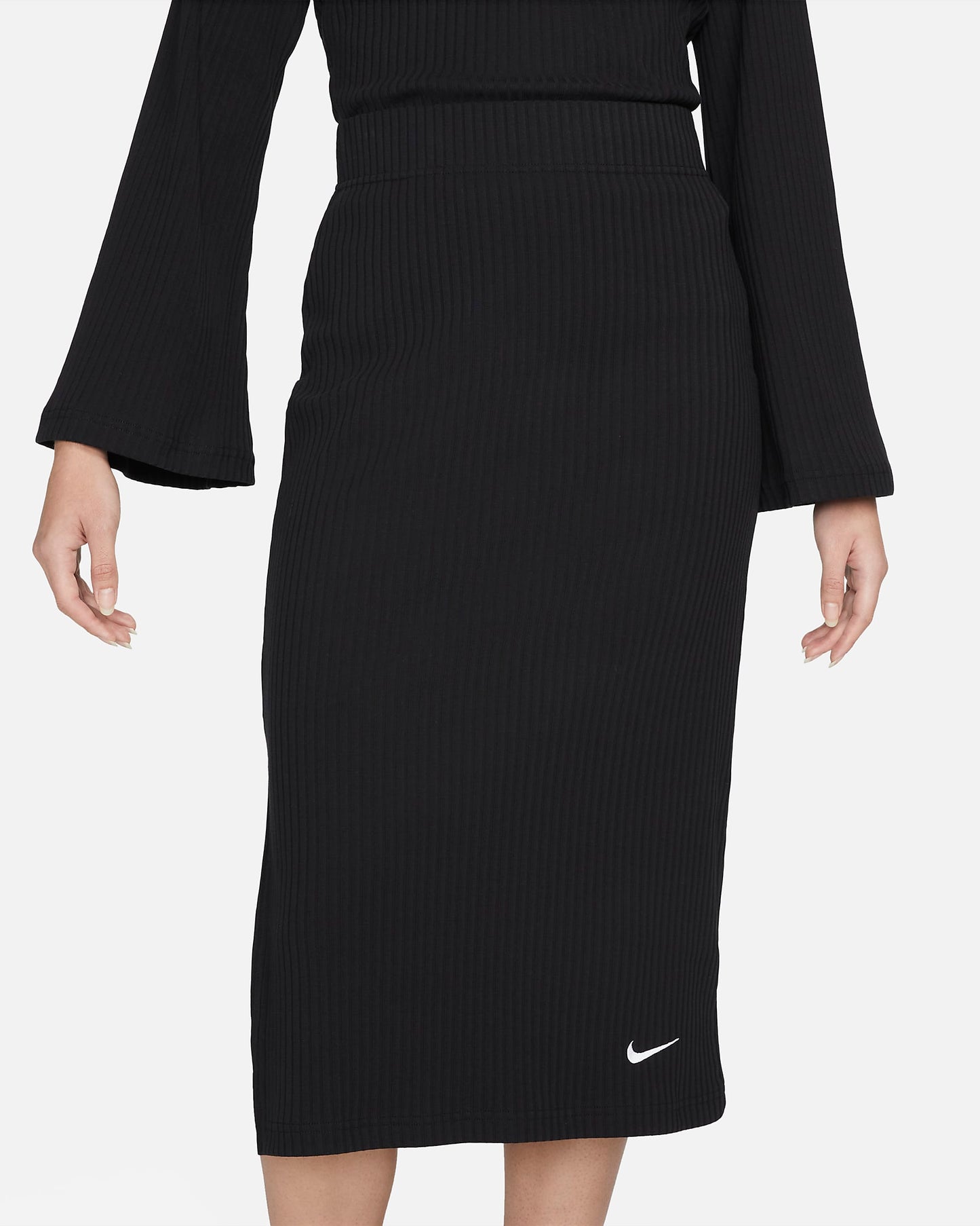 Nike Sportswear Women's High-Waisted Ribbed Jersey Skirt | Black