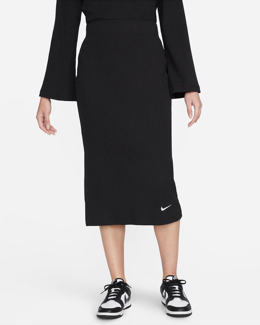 Nike Sportswear Women's High-Waisted Ribbed Jersey Skirt | Black