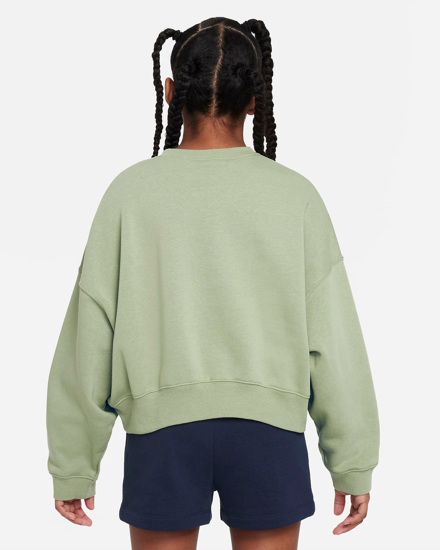 Nike Sportswear Older Girls' Fleece Crew-Neck Sweatshirt | Oil Green