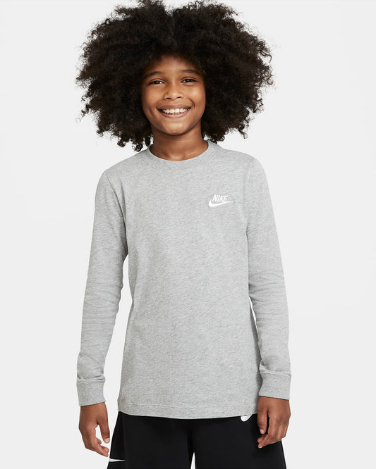 Nike Sportswear Older Kids' (Boys') Long-Sleeve T-Shirt | Dark Grey Heather