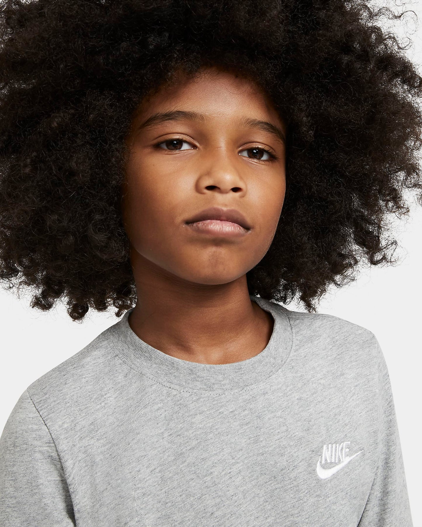 Nike Sportswear Older Kids' (Boys') Long-Sleeve T-Shirt | Dark Grey Heather