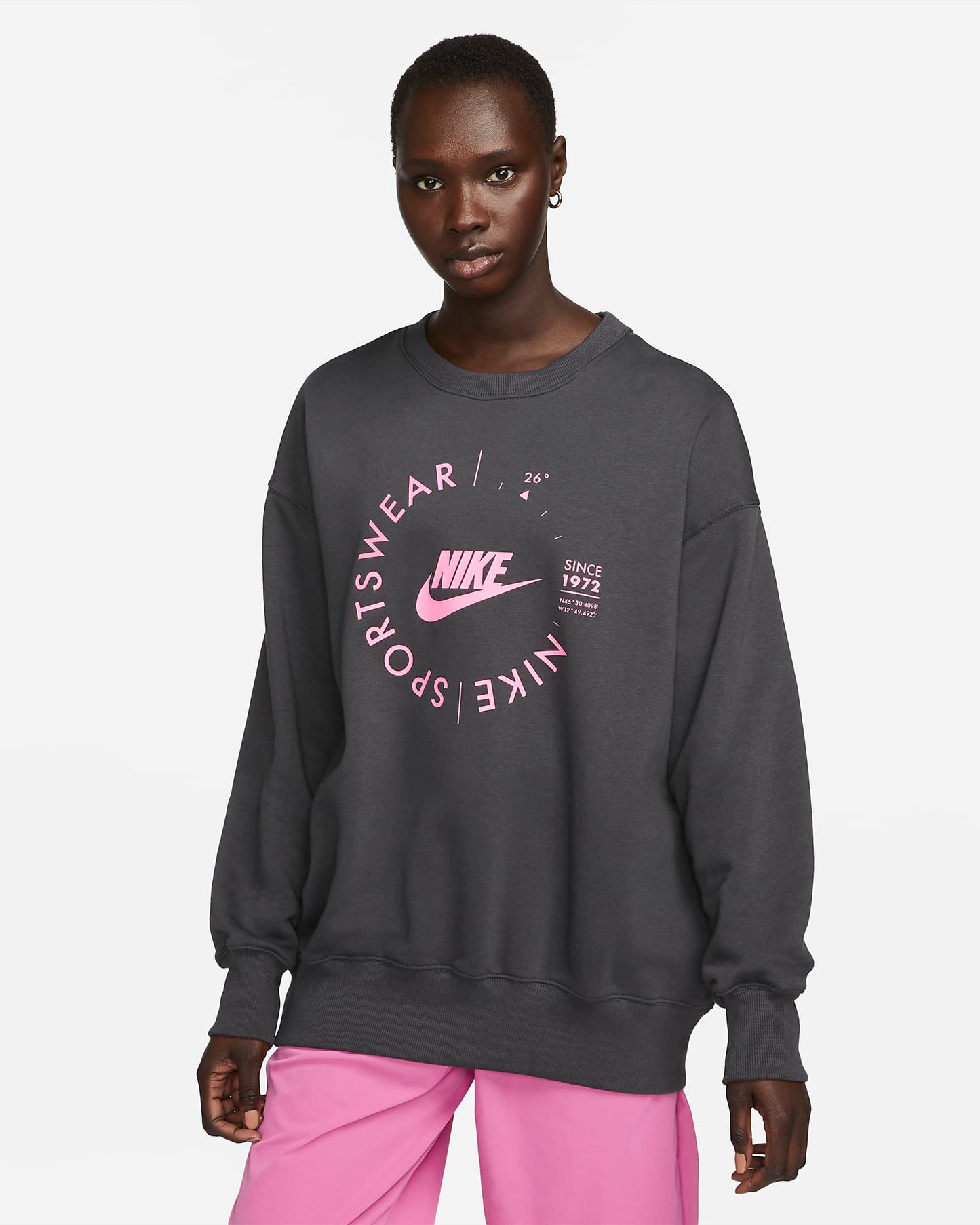 Nike Sportswear Oversized Sports Utility Crew-Neck Sweatshirt | Anthracite