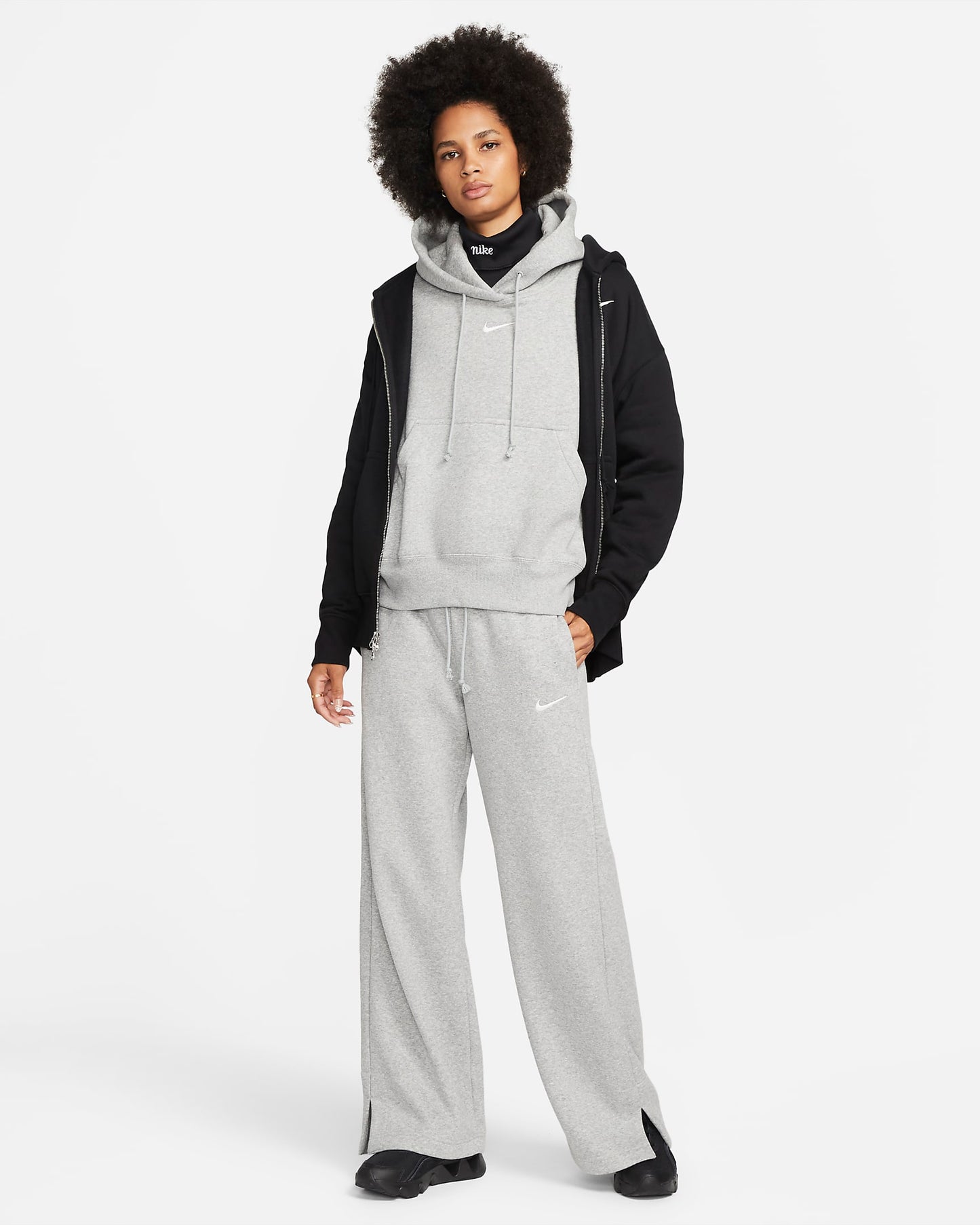 Nike Sportswear Phoenix Fleece Wide-Leg | Dark Grey Heather