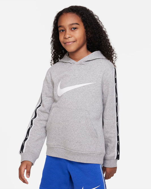 Nike Sportswear Repeat Older Boys' Fleece Pullover Hoodie | Dark Grey Heather