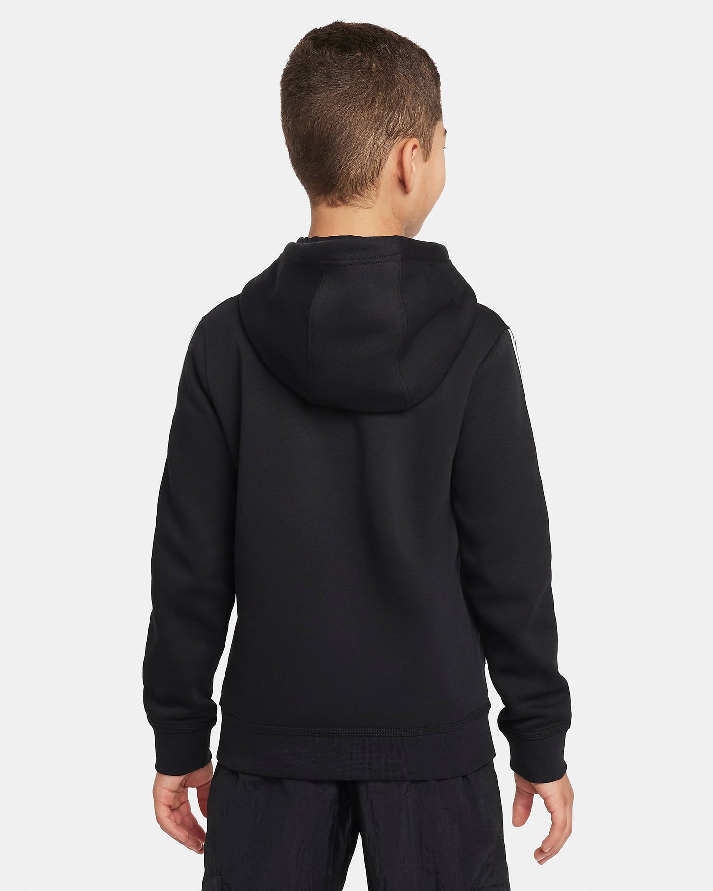 Nike Sportswear Repeat Older Boys' Fleece Pullover Hoodie | Black&White