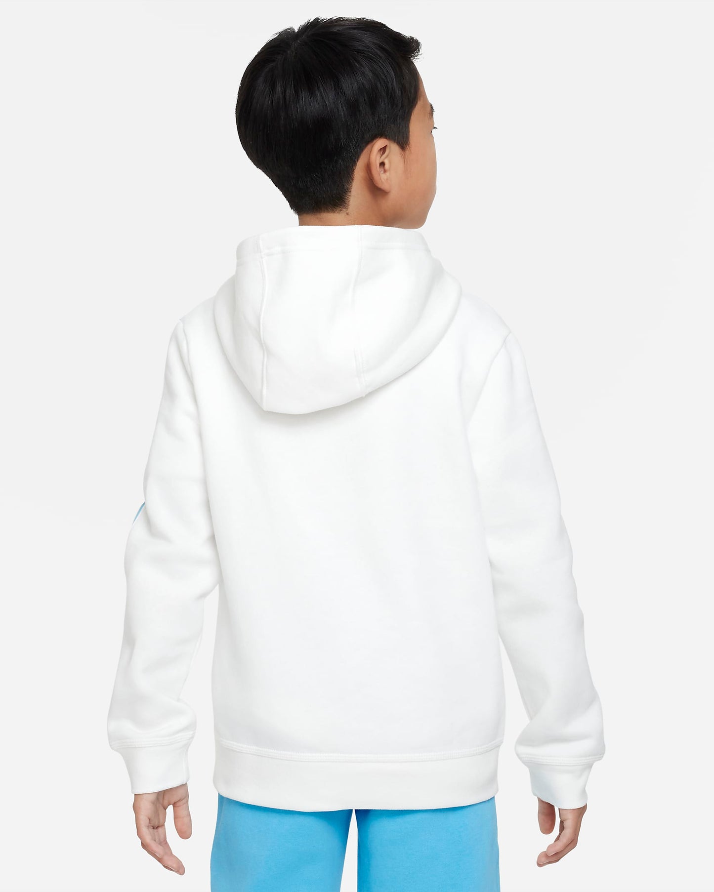 Nike Sportswear Repeat Older Boys' Fleece Pullover Hoodie | Summit White