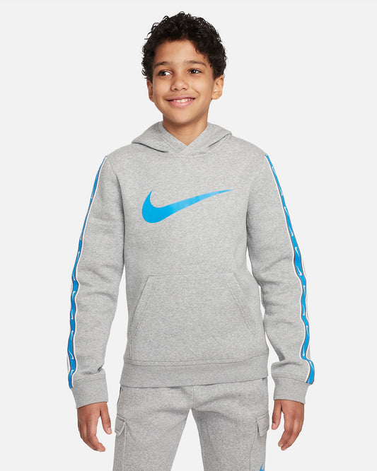 Nike Sportswear Repeat Older Boys' Fleece Pullover Hoodie | Photo Blue