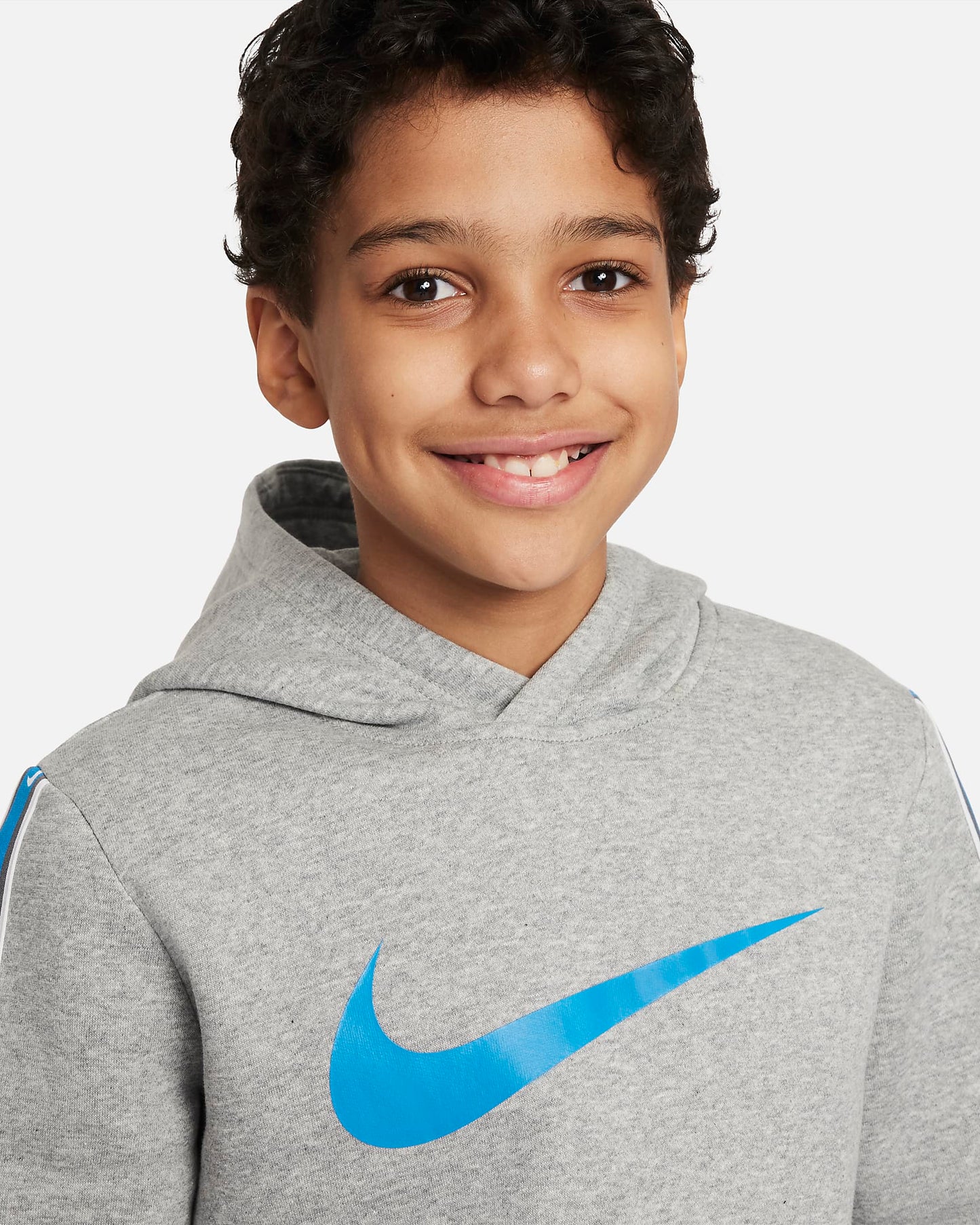 Nike Sportswear Repeat Older Boys' Fleece Pullover Hoodie | Photo Blue