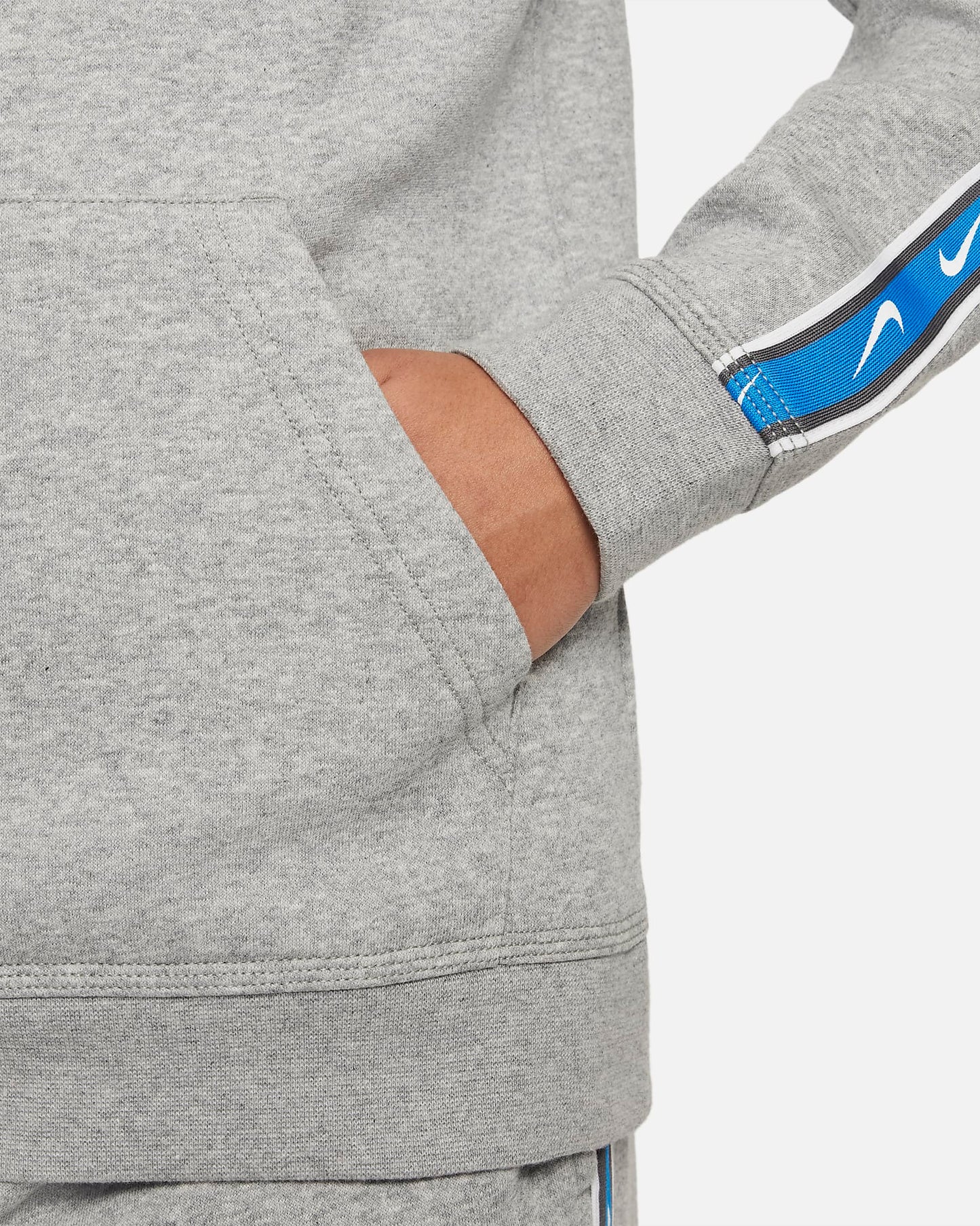 Nike Sportswear Repeat Older Boys' Fleece Pullover Hoodie | Photo Blue