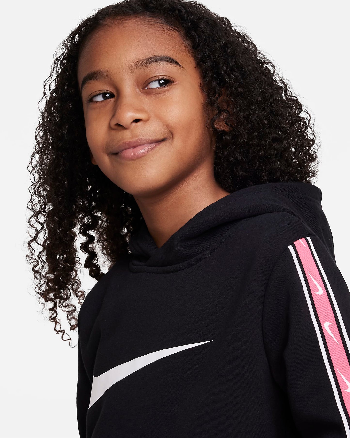 Nike Sportswear Repeat Older Boys' Fleece Pullover Hoodie | Black