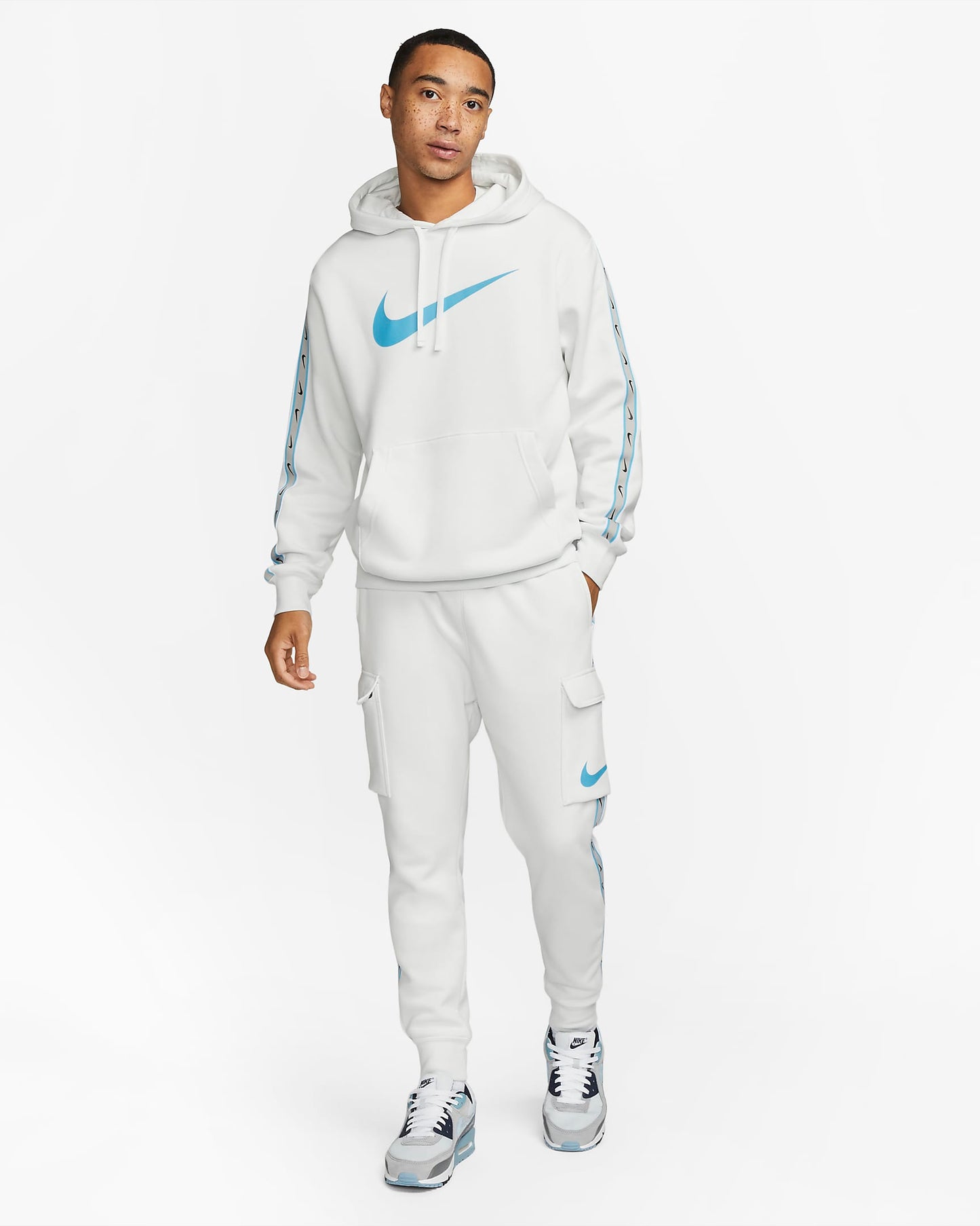 Nike Sportswear Repeat Pullover Fleece Hoodie | Summit White