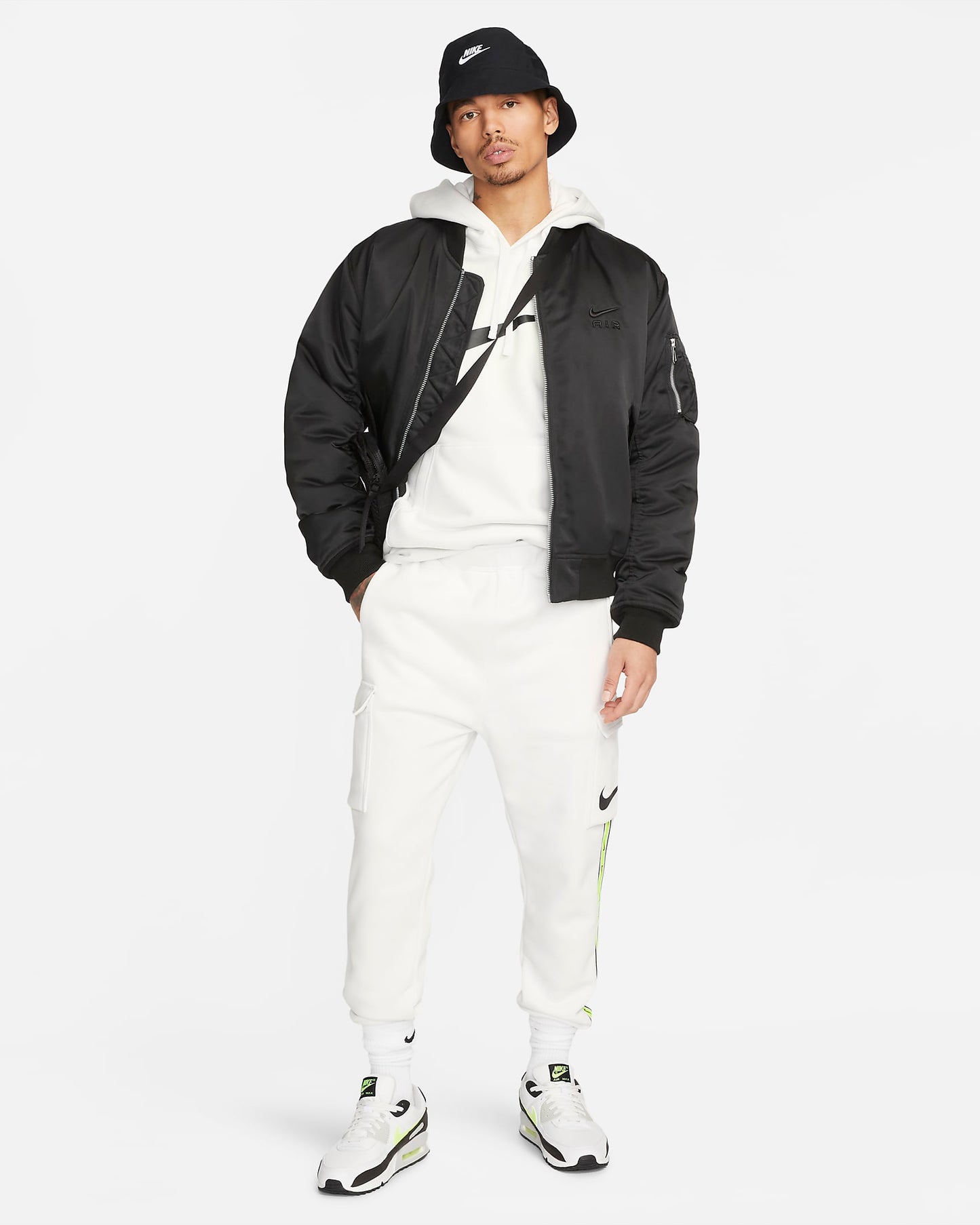 Nike Sportswear Repeat Pullover Fleece Hoodie | White