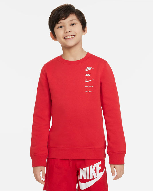 Nike Sportswear Standard Issue Older Boys' Crew-neck Sweatshirt | University Red