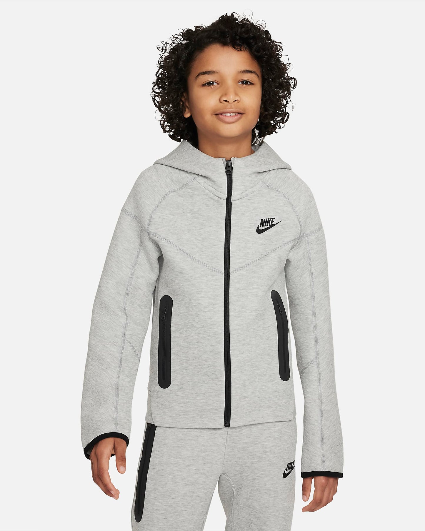 Nike Sportswear Tech Fleece Older Boys' Hoodie | Dark Grey Heather