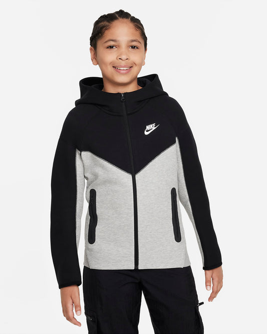 Nike Sportswear Tech Fleece Older Boys' Hoodie | Grey&Black