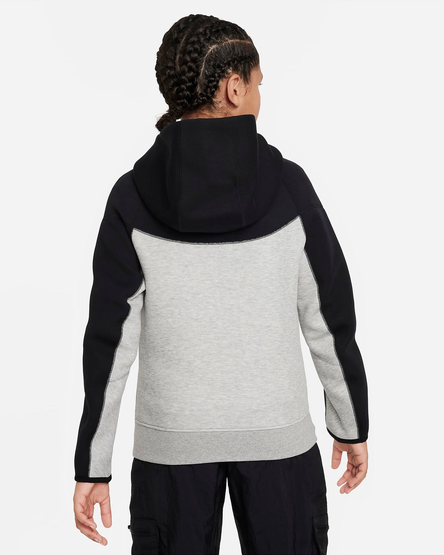 Nike Sportswear Tech Fleece Older Boys' Hoodie | Grey&Black