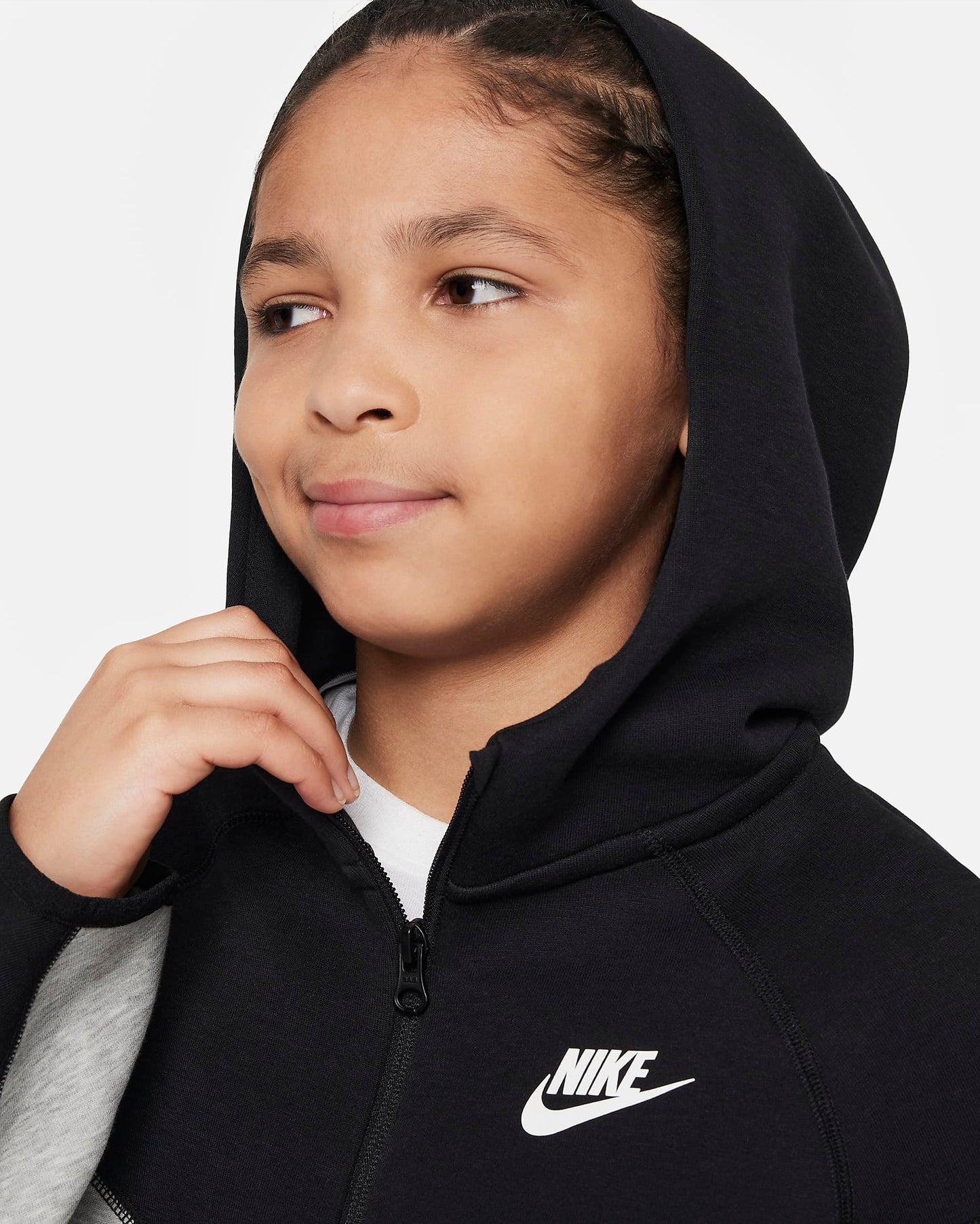 Nike Sportswear Tech Fleece Older Boys' Hoodie | Grey&Black