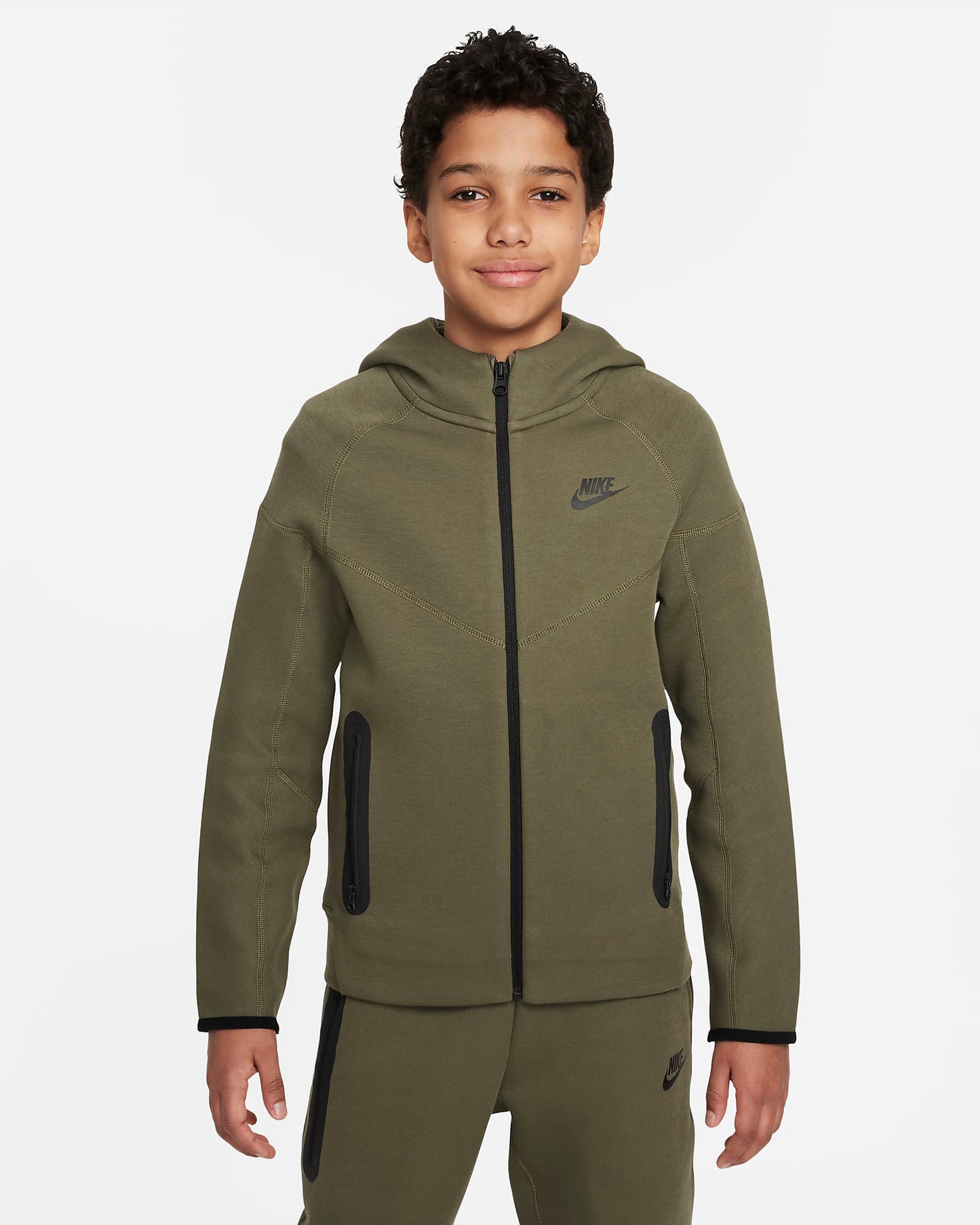 Nike Sportswear Tech Fleece Older Boys' Hoodie | Medium Olive